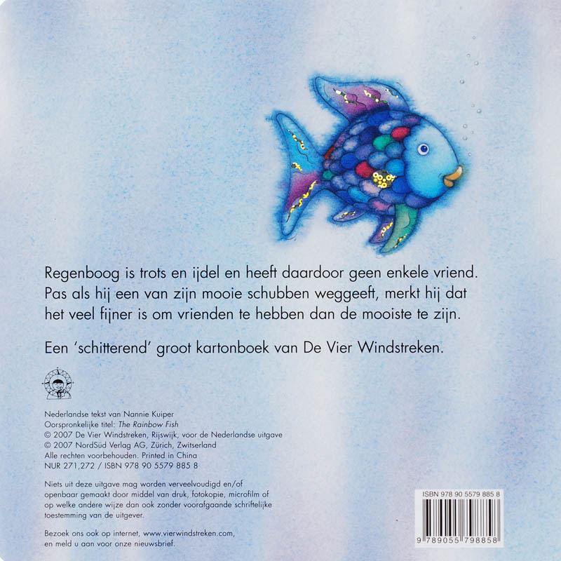 Achterkant van De mooiste vis van de zee groot karton