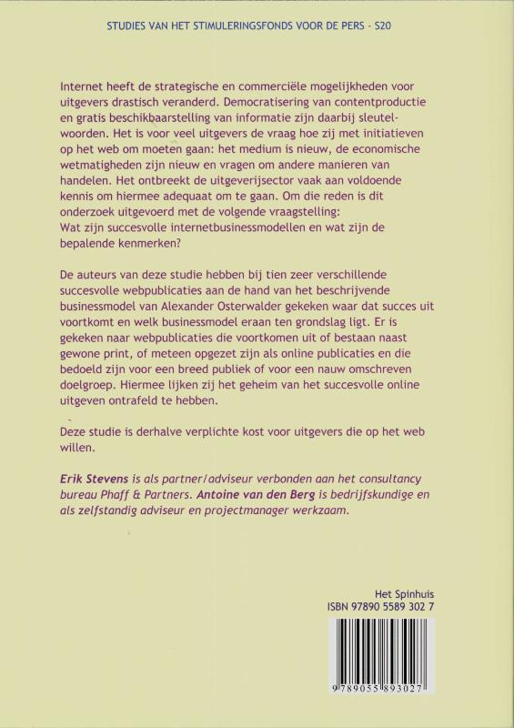 Achterkant van Succesvolle internet businessmodellen