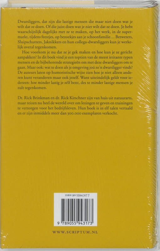 Achterkant van Prettig samenwerken met de betweter, de sluipschutter, de jaknikker & alle andere dwarsliggers