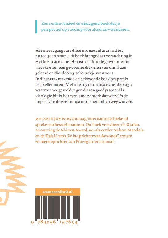 Achterkant van Waarom we van honden houden, varkens eten en koe dragen
