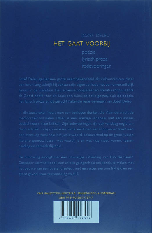 Achterkant van Het gaat voorbij