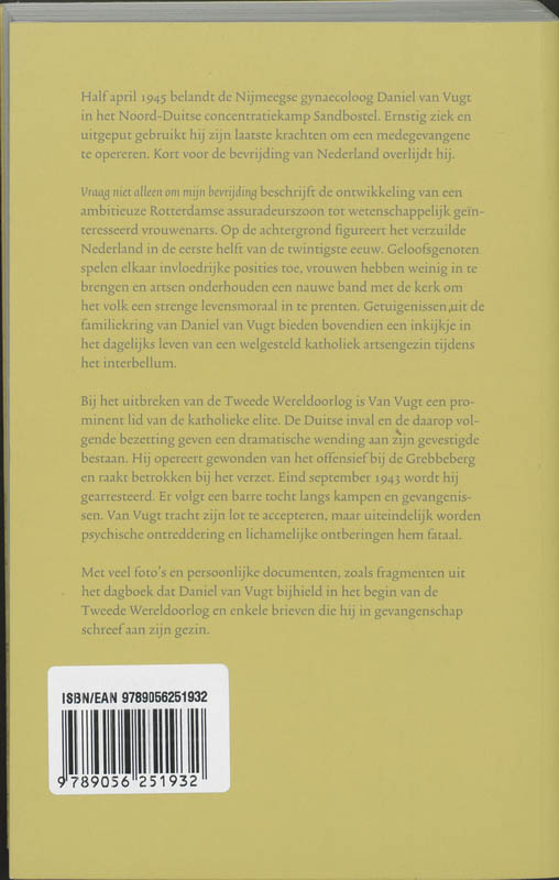 Achterkant van Vraag niet alleen om mijn bevrijding
