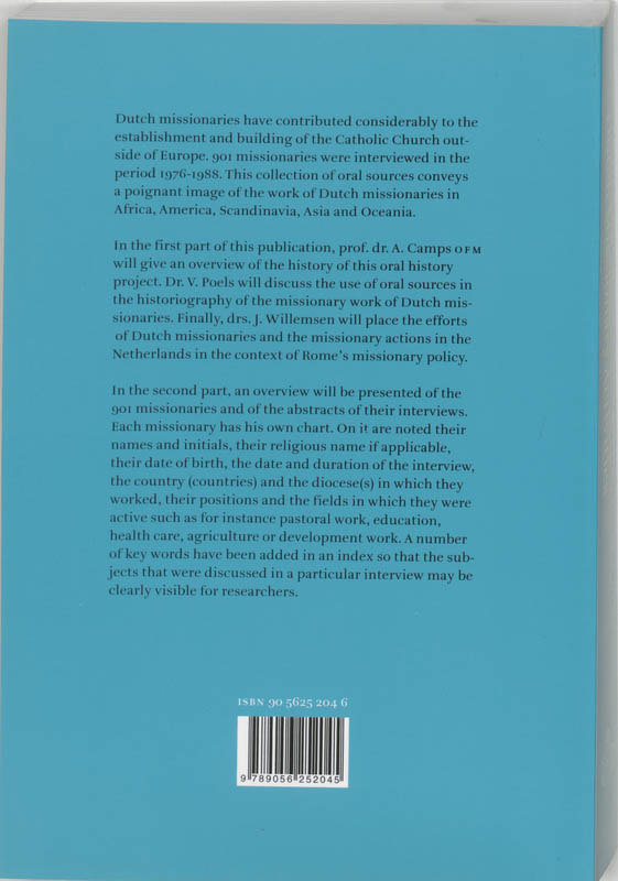 Achterkant van Dutch Missionary Activities