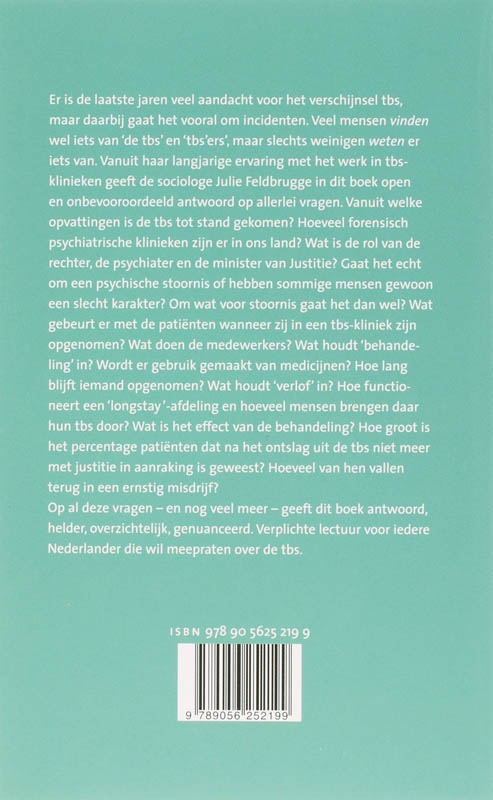 Achterkant van Wat iedere Nederlander zou moeten weten over de TBS