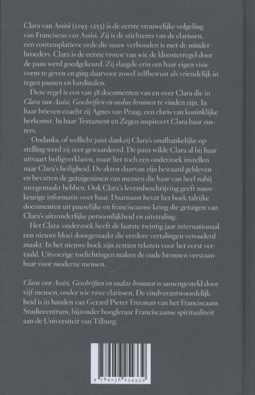 Achterkant van Geschriften en oudste bronnen