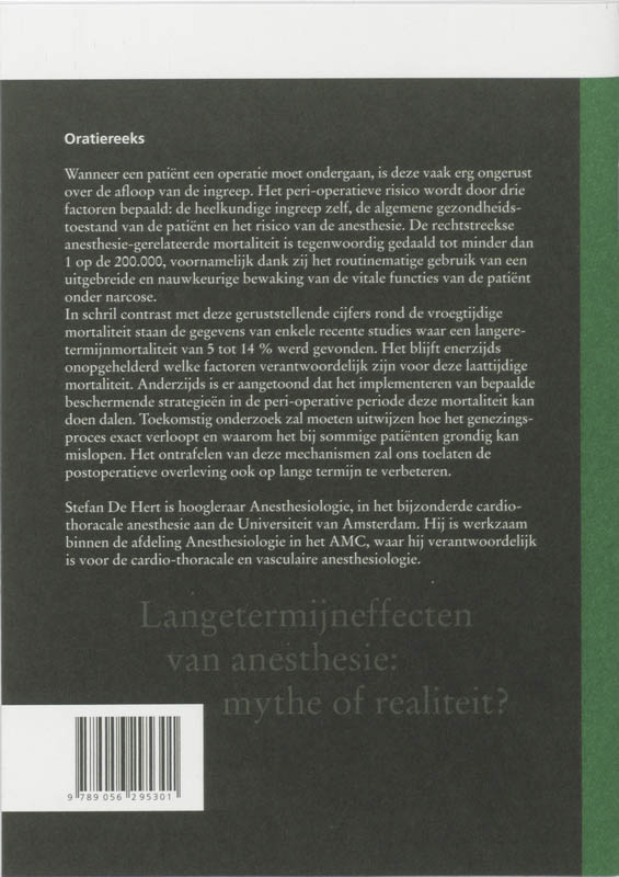 Achterkant van Langetermijneffecten van anesthesie