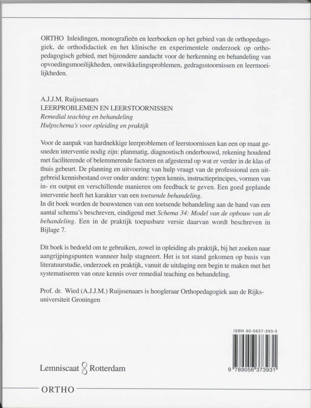 Achterkant van Leerproblemen en leerstoornissen