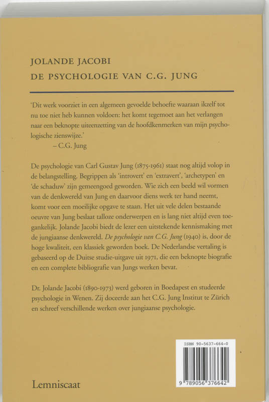 Achterkant van De psychologie van C.G. Jung