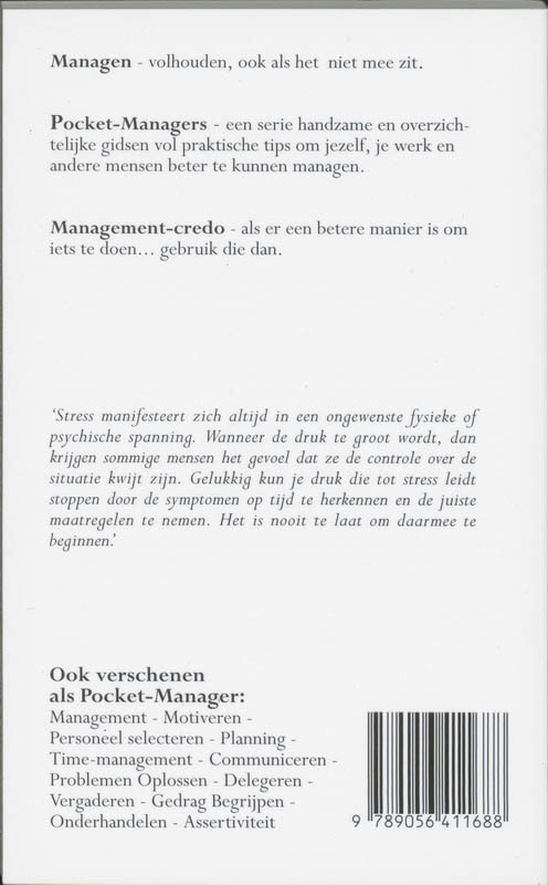 Achterkant van Stress beheersen