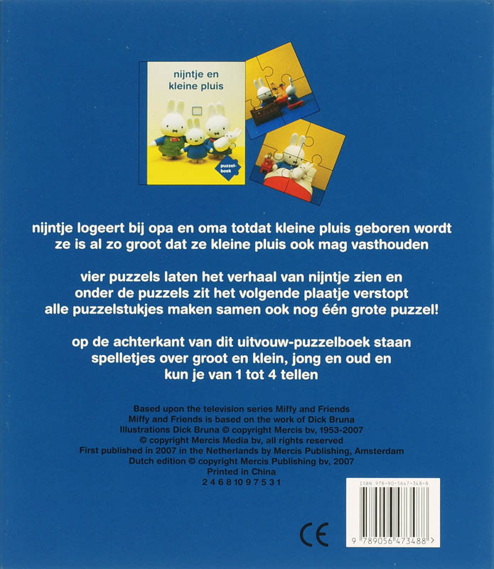 Achterkant van Nijntje en kleine Pluis