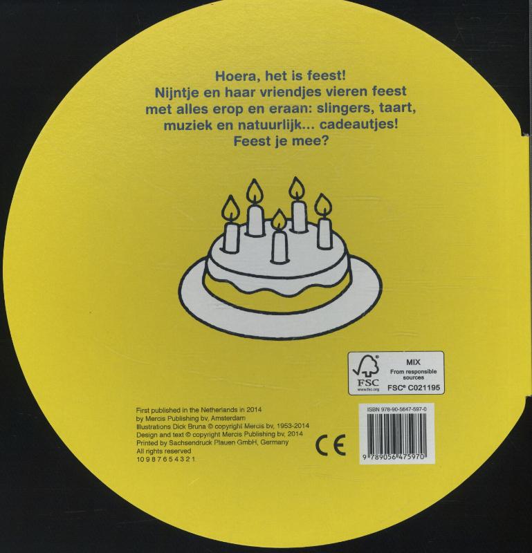 Achterkant van Nijntje en haar vriendjes vieren feest
