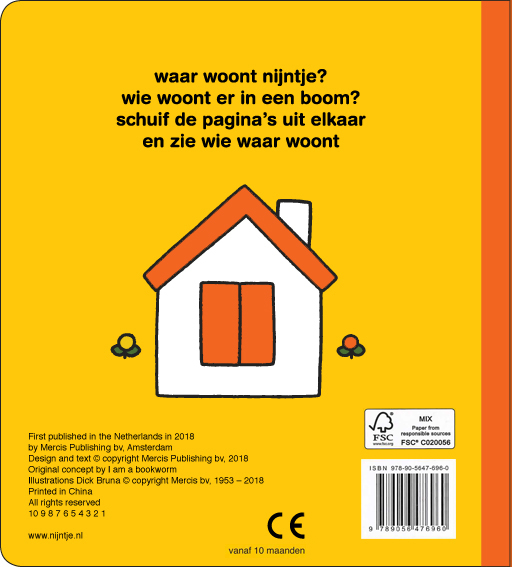 Achterkant van nijntje schuifboekje wie woont hier?