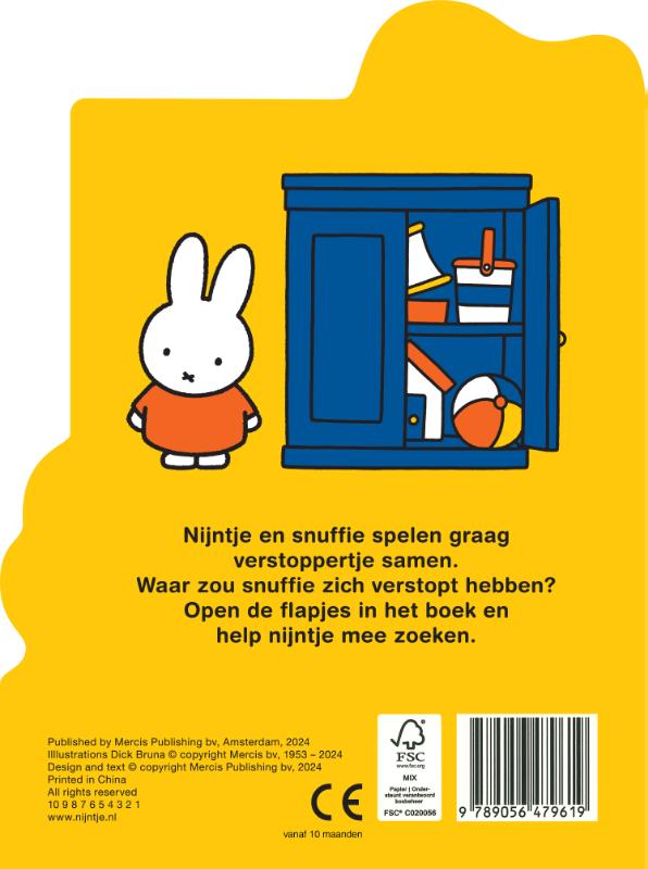 Achterkant van nijntje zoekt snuffie