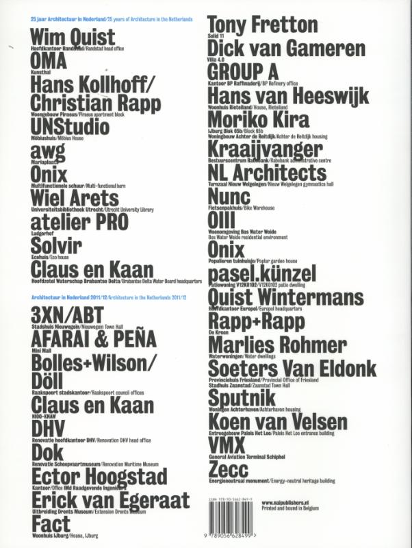 Achterkant van Jaarboek 2011/12