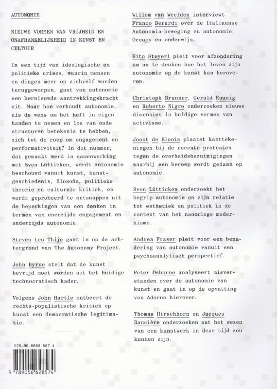 Achterkant van Open
