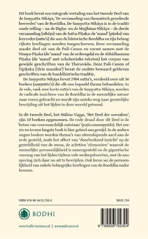 Achterkant van 2 Het deel der oorzaken (Nidana-Vagga)