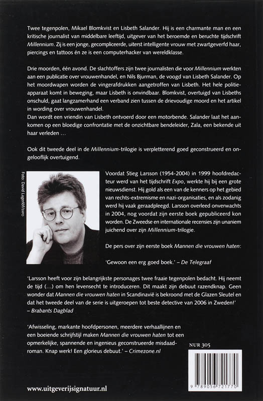 Achterkant van De vrouw die met vuur speelde