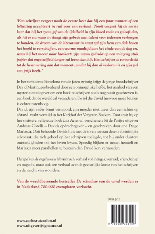 Achterkant van Het spel van de engel