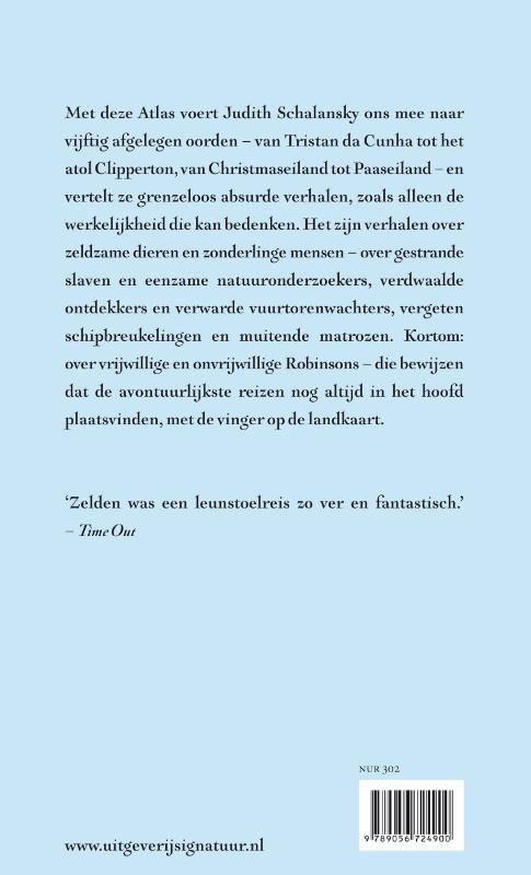 Achterkant van De atlas van afgelegen eilanden