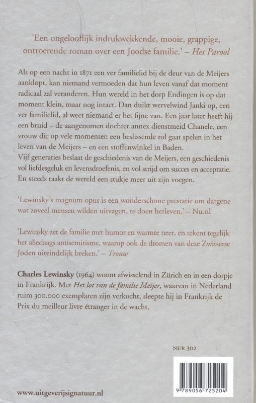 Achterkant van Het lot van de familie Meijer