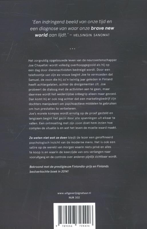 Achterkant van Ze weten niet wat ze doen