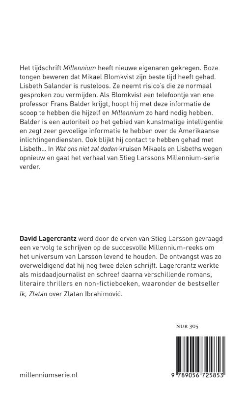 Achterkant van Wat ons niet zal doden