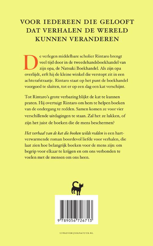 Achterkant van Het verhaal van de kat die boeken wilde redden