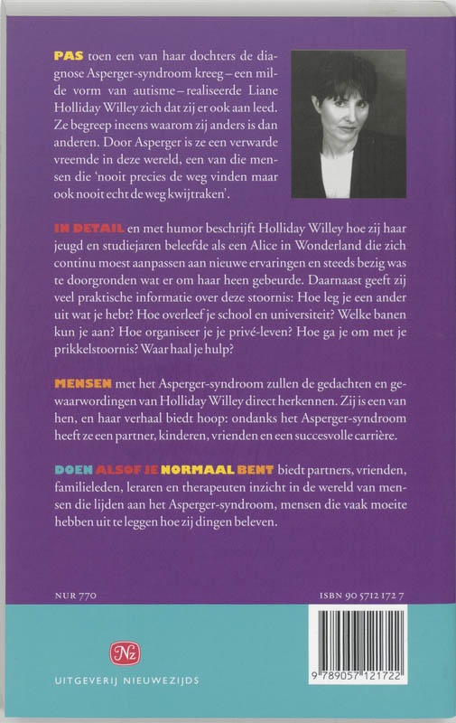 Achterkant van Doen alsof je normaal bent