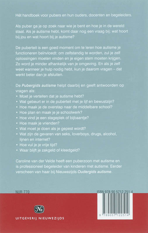 Achterkant van Pubergids autisme