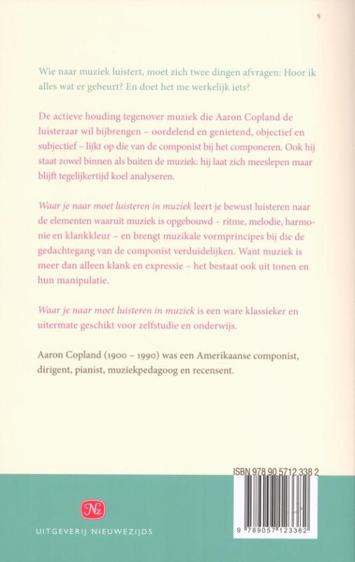 Achterkant van Waar je naar moet luisteren in muziek