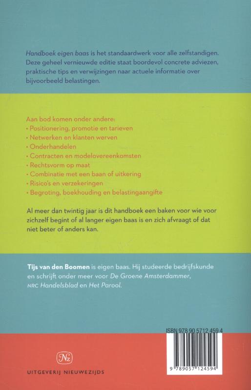 Achterkant van Handboek eigen baas