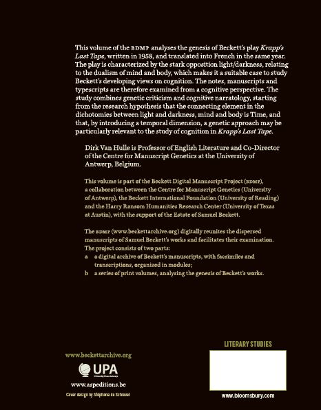 Achterkant van The making of Samuel beckett's krapp's last tape/la derniere bande
