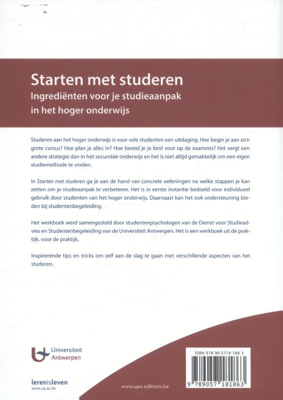 Achterkant van Starten met studeren