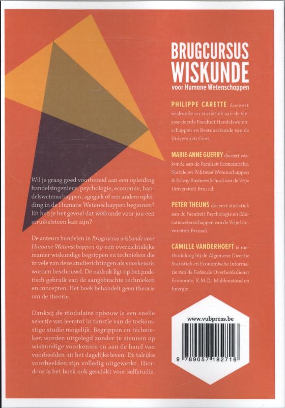 Achterkant van Brugcursus wiskunde