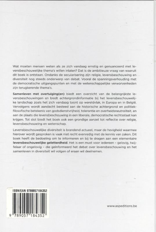 Achterkant van Samenleven met overtuiging(en)