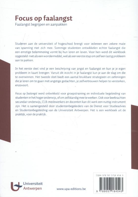 Achterkant van Focus op faalangst