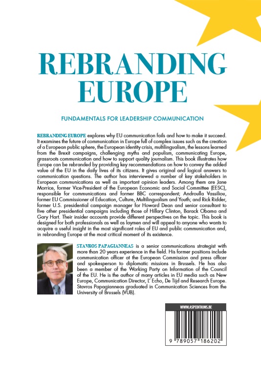 Achterkant van Rebranding Europe