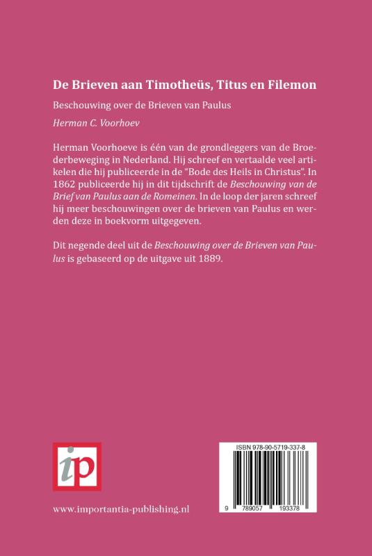 Achterkant van De brieven aan Timotheüs, Titus en Filemon