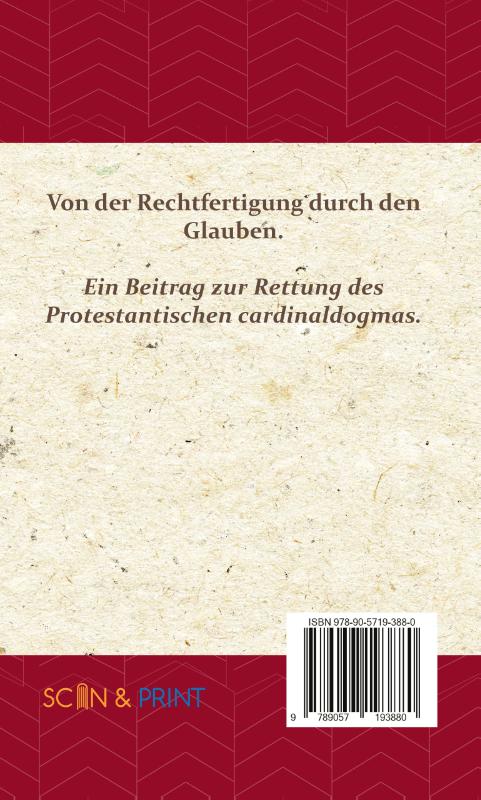 Achterkant van Von der Rechtfertigung durch den Glauben