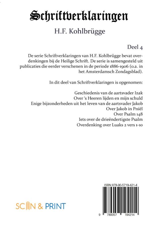 Achterkant van Schriftverklaringen 4