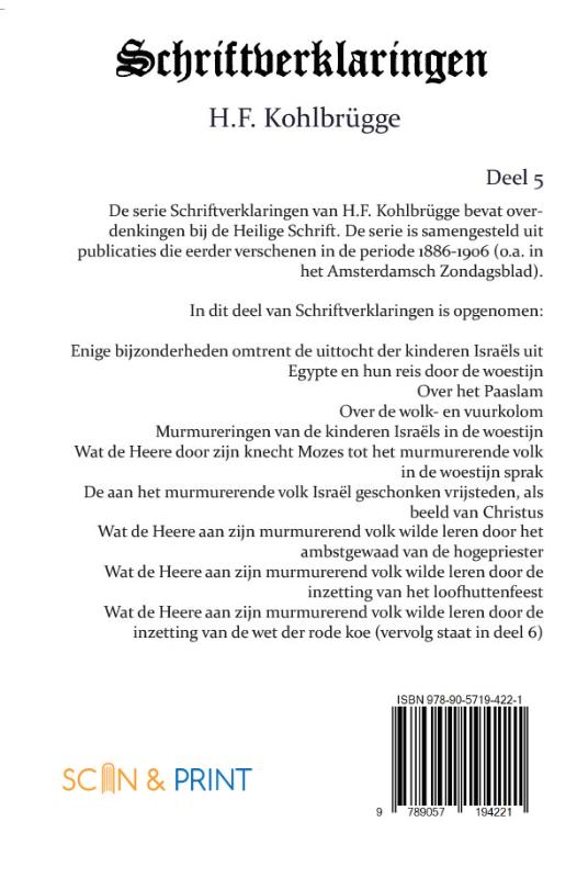 Achterkant van Schriftverklaringen 5