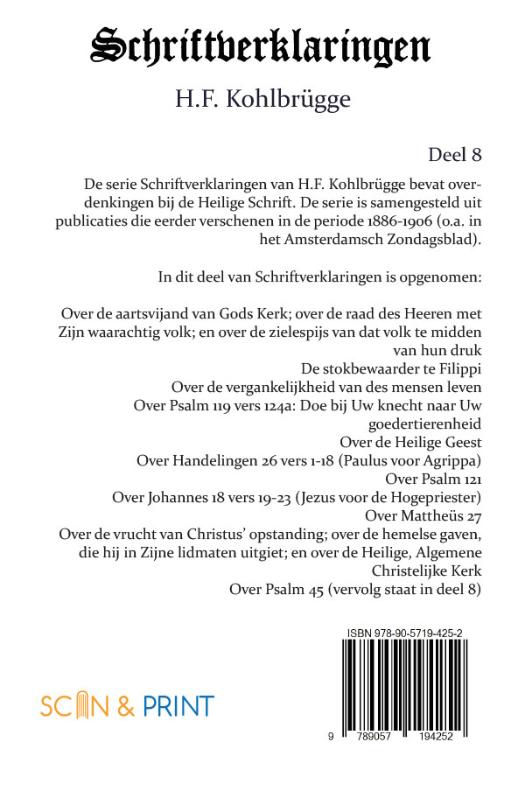 Achterkant van Schriftverklaringen 8