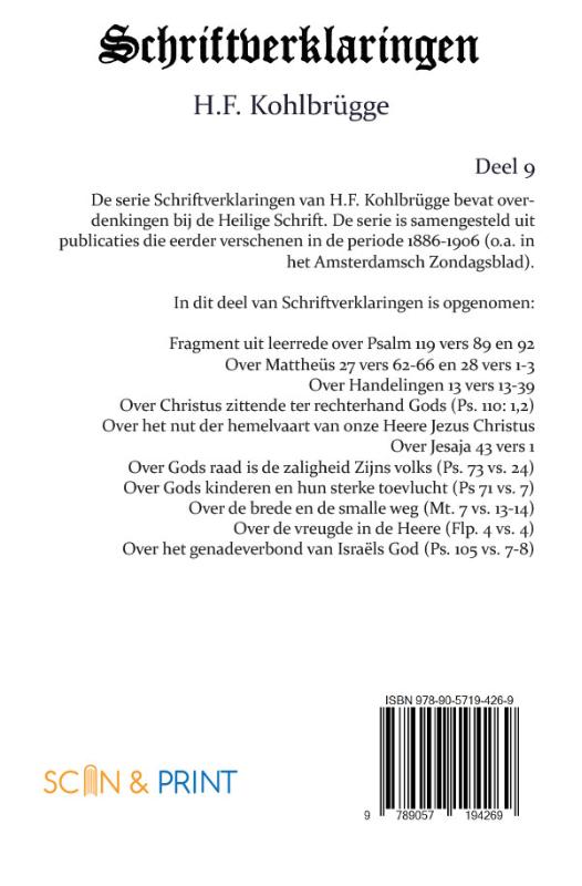 Achterkant van Schriftverklaringen 9