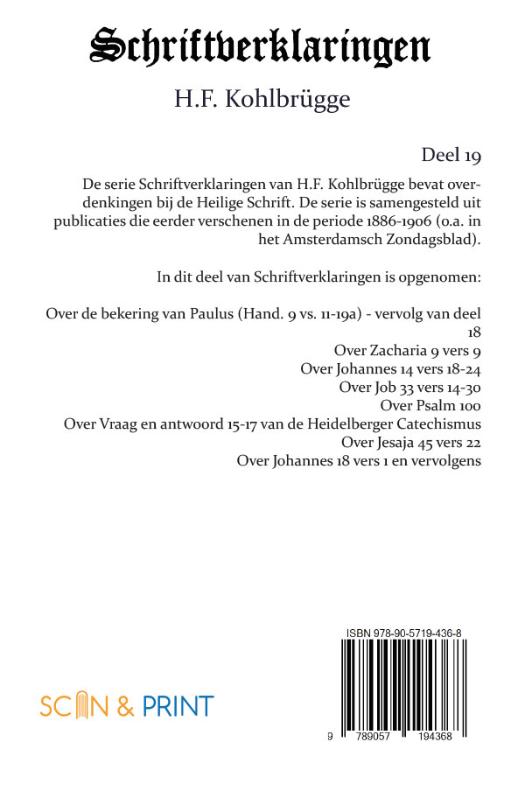 Achterkant van Schriftverklaringen 19