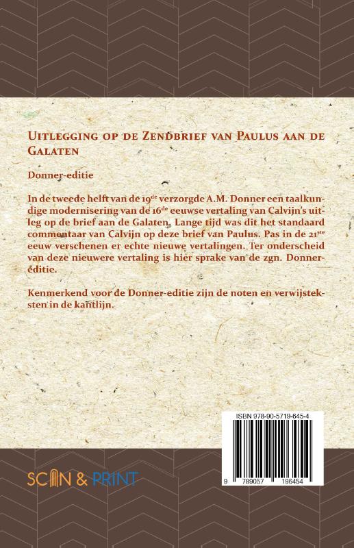 Achterkant van Uitlegging op den Zendbrief van Paulus aan de Galaten