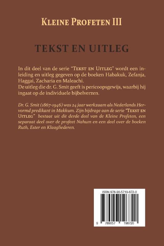 Achterkant van De Kleine Profeten III