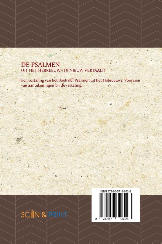 Achterkant van De Psalmen
