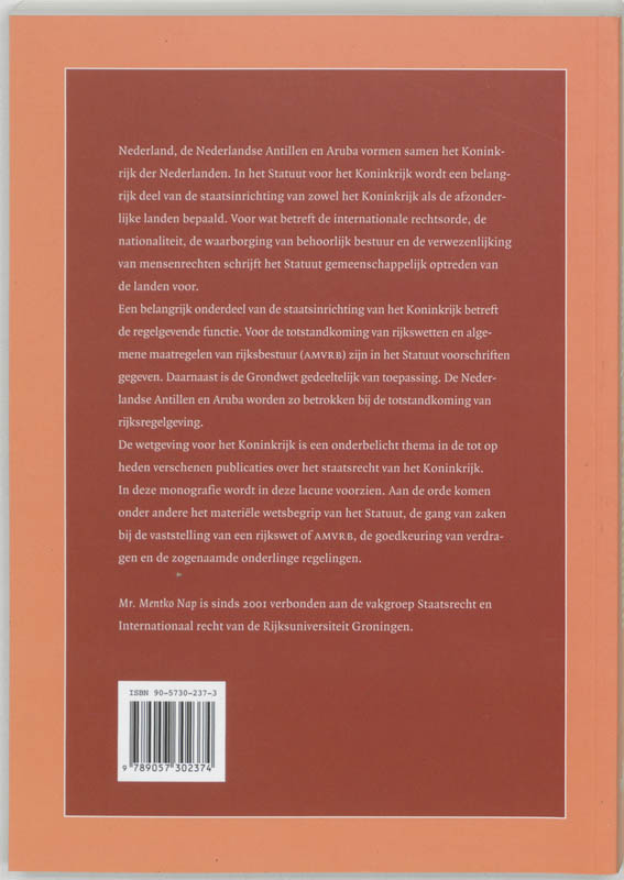 Achterkant van De wetgeving van het Koninkrijk der Nederlanden