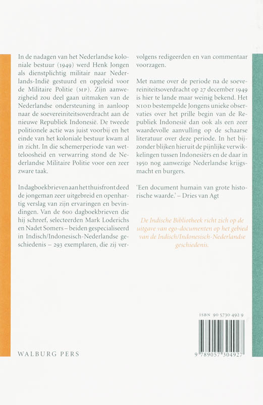 Achterkant van Agent in Indië