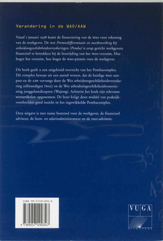 Achterkant van Verandering in de WAO/AAW